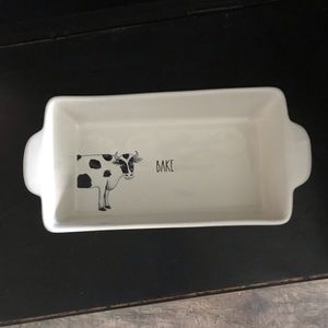 Rae Dunn Bake Loaf Pan with Cow RARE